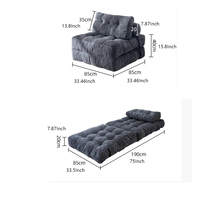 Klappbares L-förmiges Sofabett-Set Modernes Umweltfreundliches Langlebiges Gebogenes Armlehnen-Design Rückenfreie Aufbewahrung Faltbar Tragbar Bequem für Apartments