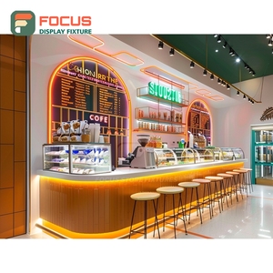 Mostrador Profesional para Servicio de Café, Estación de Barista, Estante para Caja Registradora, Base de Nogal, Mostrador para Cafetería - Product Image 2