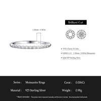 Bague Ailmay Simple Eternity en moissanite, argent sterling 925, fine et scintillante, pour femme, bijou raffiné, idée cadeau