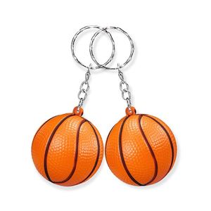Porte-clés anti-stress en mousse PU souple avec logo personnalisé, jouet à presser, souvenir sportif, cadeau d'entreprise, diamètre 40 mm, orange - Product Image 1