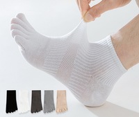Course à pied sport coton Logo personnalisé fermé doigt orteil hommes femmes 5 orteil chaussettes