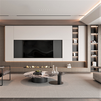 Meuble TV moderne en bois sur mesure, unité murale de rangement pour salon, rangement latéral pour téléviseur