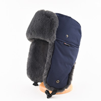 Nouvelle casquette de ski Lei Feng imperméable en PVC à 6 panneaux pour homme, doublée polaire, épaisse et chaude, anti-froid, avec protection des oreilles pour l'extérieur