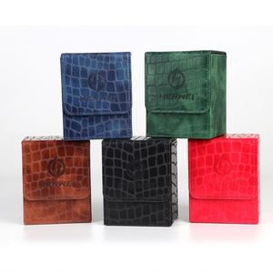 Porte-cartes en cuir PU gaufré Henwi, coins carrés, portable pour cartes de jeu - Product Image 1