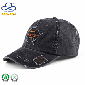 Gorras de béisbol deportivas lavadas de algodón de alta calidad con logotipo bordado personalizado para <span class=keywords><strong>hombre</strong></span>, Gorras planas para correr, sombrero lavado - Product Image 5
