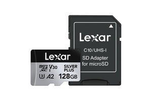 Carte MicroSDXC professionnelle SILVER PLUS 128 Go U3 A2 V30, livraison gratuite, offre spéciale - Product Image 1