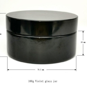 Trending 5g 10g 15g 30g 50g 100g 120g Dark Violet Wide Mouth Glass Cream Jar for Cosmetics Cream - Product Image 1