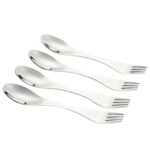 DFO09 2 in 1 Spoon Fork Combo Utensil Spork <b>Set</b> Stainless Steel <b>Camping</b> Backpack Utensil Spoon Fork for Travel <b>Picnic</b> Portable - Product Image 2