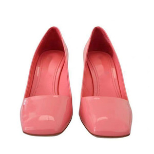 Sandales classiques à talons épais et bout carré pour femmes, couleur unie, personnalisables, en cuir verni, idéales pour le bureau - Product Image 2