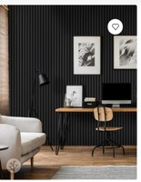 Panel Dinding Kayu Eksklusif Ramah Lingkungan Warna Hitam Matte 2400x642x20mm untuk Pelapis Kedap Suara Interior