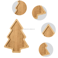 Plateau de service pour apéritifs en bois en forme de sapin de Noël, durable et écologique, avec logo personnalisé - Design moderne pour un usage domestique