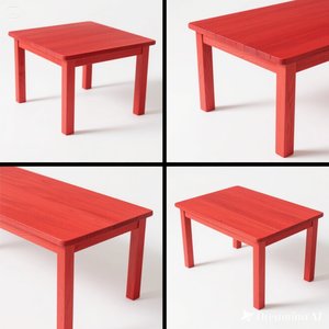 Bàn gỗ dài màu đỏ - Product Image 1