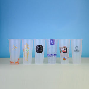 Gobelets transparents personnalisables avec logo, gobelets en plastique givré, gobelets en plastique injecté, prix d'usine - Product Image 1