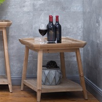 Table d'appoint carrée en bois de style farmhouse Innova Home, décorative, antique, durable, avec étagère, facile à assembler, meubles de salon