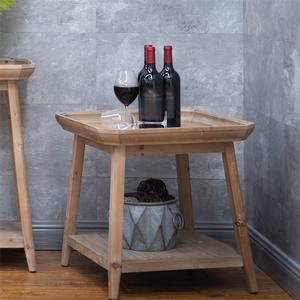 Table d'appoint carrée en bois de style farmhouse Innova Home avec étagère, montage facile pour le mobilier de salon - Product Image 4