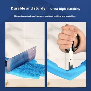 Guante de Baño Duradero y Extendido para Mascotas (Perros y Gatos) con Diseño Resistente a Arañazos y Mordeduras para Fregar y Masajear - Product Image 1
