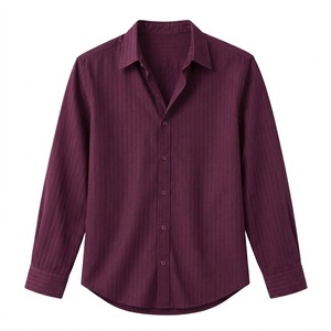 Chemise décontractée unie en popeline pour homme, col rabattu, manches longues, fermeture à bouton unique, tissu tissé d'été, teint en fil ODM, anti-UV - Product Image 3