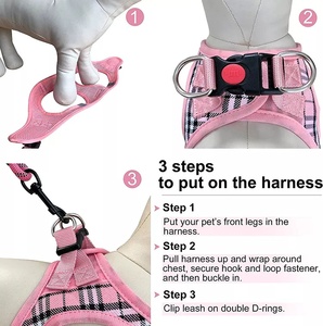Nouveautés : Harnais pour chien personnalisé, réglable, en <span class=keywords><strong>maille</strong></span> respirante, motif écossais, design moderne, confortable et de haute qualité - Product Image 6