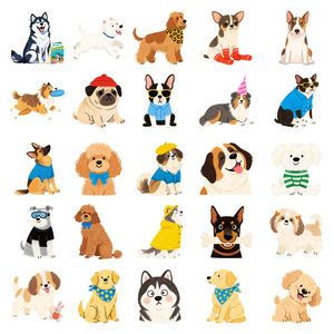 Cartoon Dog Stickers Set Decorative Pet Sticker Self-adhesive Matte Varnishing Custom Shape Paper Stickers - Product Image 5