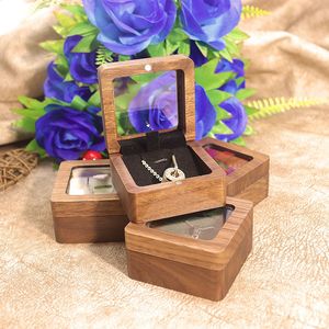 Factory Wholesale Jewelry Wooden <b>Boxes</b> Exquisite Visual Jewelry <b>Storage</b> Wooden Box Multi <b>Velvet</b> Lined Wooden Box - Product Image 1