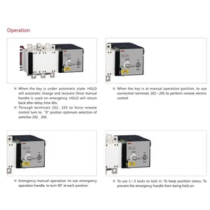 Saklar transfer otomatis Daya GANDA, GRL 3 fase 400amp, saklar perubahan ATS untuk set generator