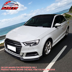 Convient pour Audi S3 A3 2017-2020, lèvre de pare-chocs avant style IKON, noir brillant - Product Image 2