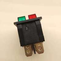 Interrupteur à bascule KCD6 double type bateau avec voyant rouge, 2 positions, 6 broches, pour chauffage électrique