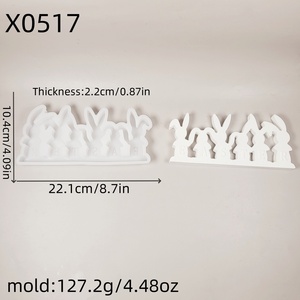 แม่พิมพ์หล่อเรซินแฮนด์เมดสำหรับเครื่องประดับตกแต่งแบบทำมือแม่พิมพ์รูปกระต่ายทำจากซิลิโคนสไตล์อิน X0517 - Product Image 5