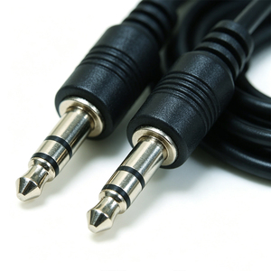 Câble audio auxiliaire mâle-mâle 3,5 mm vers 3,5 mm de 50 cm, gaine en PVC noir, conducteur en cuivre, blindage tressé, pour appareils audio, pour téléphone - Product Image 5
