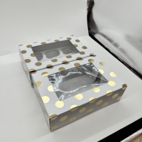 Boîte à cupcakes en carton imprimé avec fenêtre transparente de haute qualité, emballages en carton recyclables pour aliments