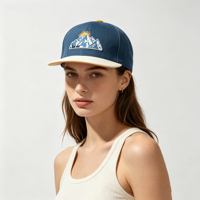 Gorra deportiva de 6 paneles con logotipo bordado a granel, unisex, para fiestas en la playa, con visera plana común y cierre snapback, de proveedor de fábrica.