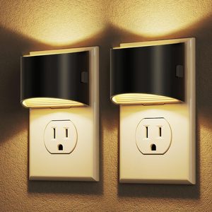 <b>Plug</b>-<b>in</b> Wall Lamp Style Night <b>Light</b> Semi-arc Black Shell Dimmable <b>Light</b> <b>Sensor</b> Induction Lamp For Corridor Bedside Home Lighting - Product Image 1