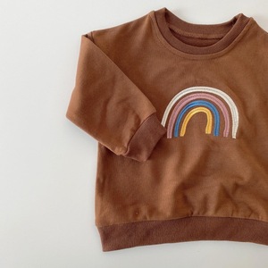 Autunno Del Bambino Del Bambino Dei Ragazzi Delle Ragazze Arcobaleno Ricamo <span class=keywords><strong>Felpe</strong></span> Pullover Bambini Manica Lunga T-Shirt Felpa Vestiti Del Bambino - Product Image 3