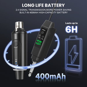 Transmisor de Micrófono Inalámbrico XLR Profesional TS4-2 de 2.4G con Receptor, Alcance de 30-50m, 8 Horas de Duración de la Batería - Product Image 5
