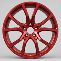 Nouvelle jante en alliage d'aluminium forgé, design Y, rouge pomme, finition brossée, logo personnalisé, 16-22 pouces, 5x114.3
