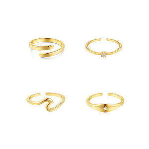 Anillo de Dedo Ajustable de Plata de Ley 925 con Oro de 18k, Estilo Clásico, Joyería de Playa, Marca Canner Fashion - Product Image 1