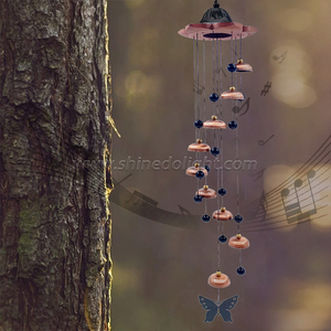 กระดิ่งลมลายผีเสื้อพร้อมกระดิ่ง 9 ตัว กระดิ่งลมลายดอกไม้พร้อมผีเสื้อสำหรับตกแต่งสวน - Product Image 5