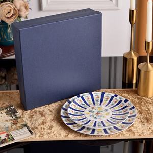 Assiette à fruits en porcelaine de style européen, série rose de luxe, à pied haut, écologique, 8+10 pouces, pour un usage domestique et pour offrir en cadeau - Product Image 5