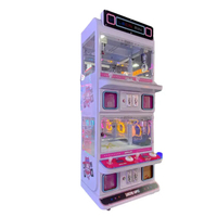 Mini grue à jouets Riteng pour enfants, 110 volts, avec boîte à prix, bonbons, chat blanc, mini grue à jouets ultra-mini à double étage