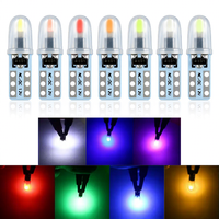 Ampoule LED T5 pour voiture, lumière d'instrument automobile 12V bleue 3014 2SMD, voyant lumineux de remplacement