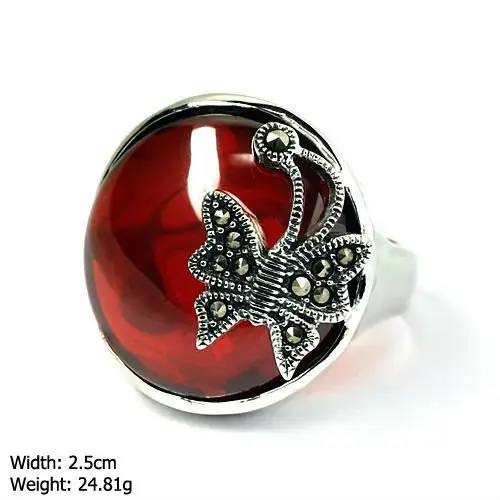 RKP-0986 925 Sterling Desain Cincin Kupu-kupu Perak, untuk Cincin Wanita dengan Marcasite dan Batu Akik