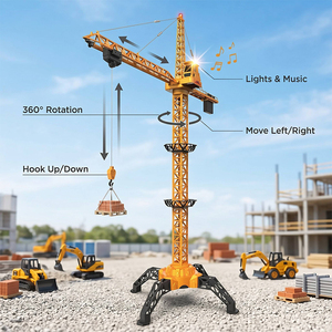 Camion grue télécommandé RC 1:8, véhicule <span class=keywords><strong>de</strong></span> construction sur chenilles avec bras articulé mobile pour enfants - Product Image 2