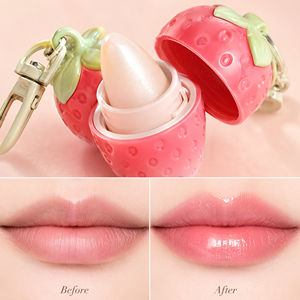 Créez votre masque à lèvres personnalisé : Baume à lèvres végétalien longue durée, hydratant en profondeur, lissant, à la fraise, avec chaîne - Product Image 4