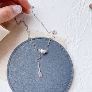 Collar con borlas de plata de ley S925, colgante de luna, cadena para clavícula, para mujer, estilo INS, regalo - Product Image 4