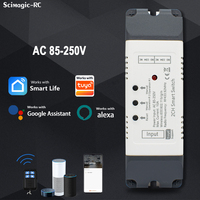 Module intelligent à 2 canaux, télécommande 433mhz, Module d'automatisation de relais universel pour porte de garage, fonctionne avec Alexa Google Home