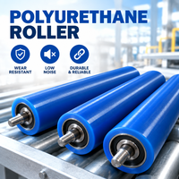 Manchon en caoutchouc polyuréthane (PU) de qualité industrielle, rouleau à surface micro-finie, fixation à filetage externe, accessoire de convoyeur