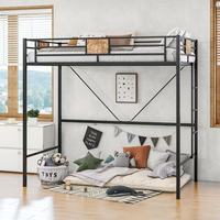 Lit mezzanine en acier de qualité supérieure avec bureau, lit mezzanine moderne taille double, design gain de place, lit superposé en métal durable, fourniture d'usine
