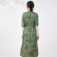 Robe Cheongsam en Soie de Mûrier 100% de Qualité Supérieure, Style Chinois, Boutons Grenouille, Élégante et Polyvalente pour l'Été – Modèle Usine
