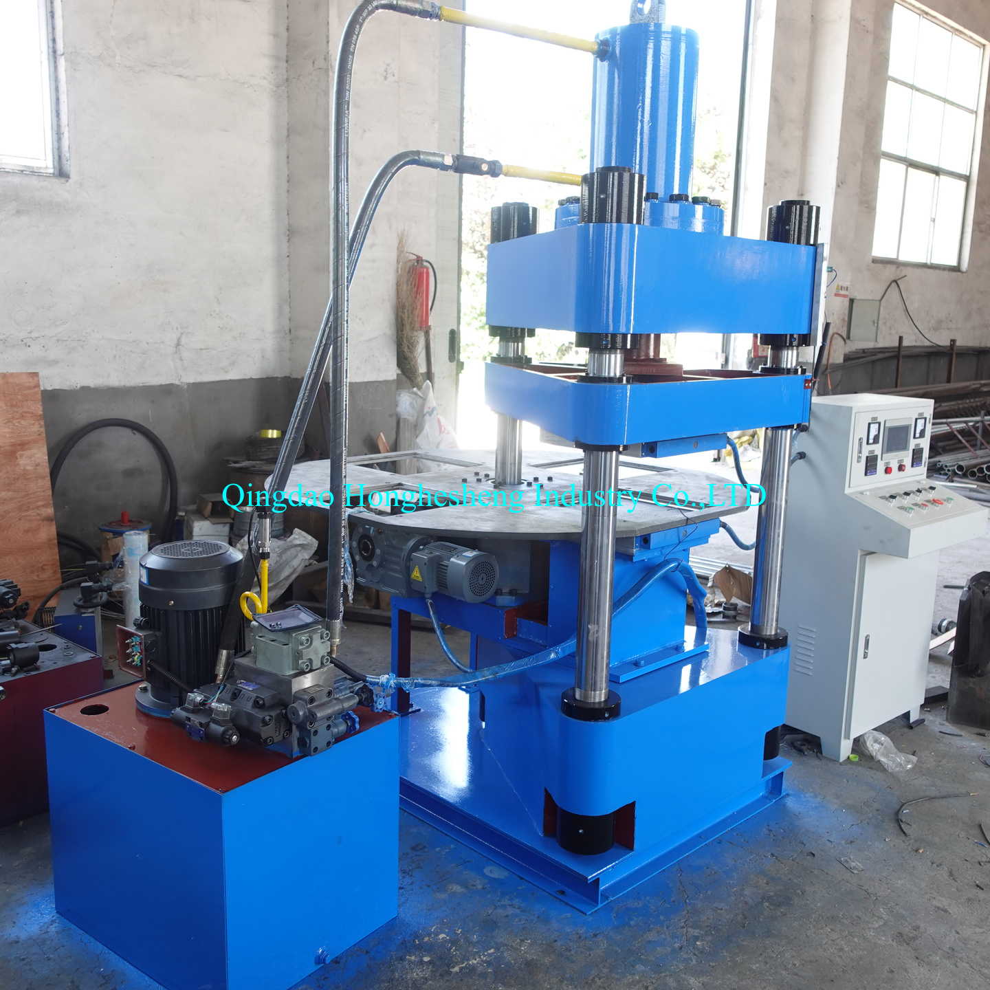 100Ton Vulcanizer Rotary Rubber Shoe Sole Vulacanizing Machine