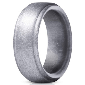 Amiee Wholesale Soft Stepped Edge <strong>Rubber</strong> Silicone Safety Bands <strong>Rings</strong> <strong>Men</strong> - Product Image 5